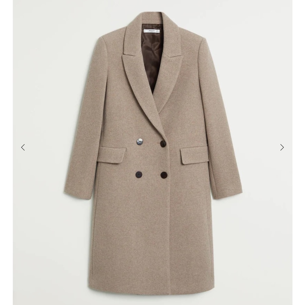 Mango double breasted wool coat